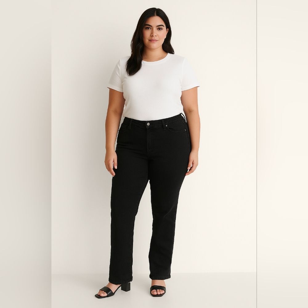 Levi’s Classic Straight Black Jeans Plus Size 18W Waterless 5-Pocket Denim Casua